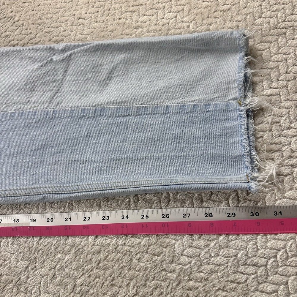 Abercrombie & Fitch The 90's Straight Ultra High Rise Jeans 33/16 Panel Frayed - Picture 6 of 13